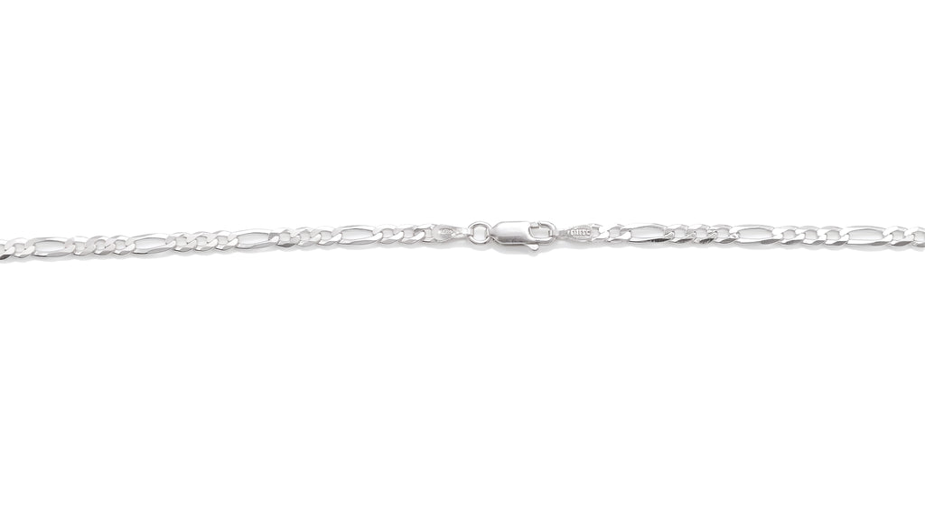 Conjunto de Cadena Fígaro y Cruz con Cristo en Plata de Ley 925
