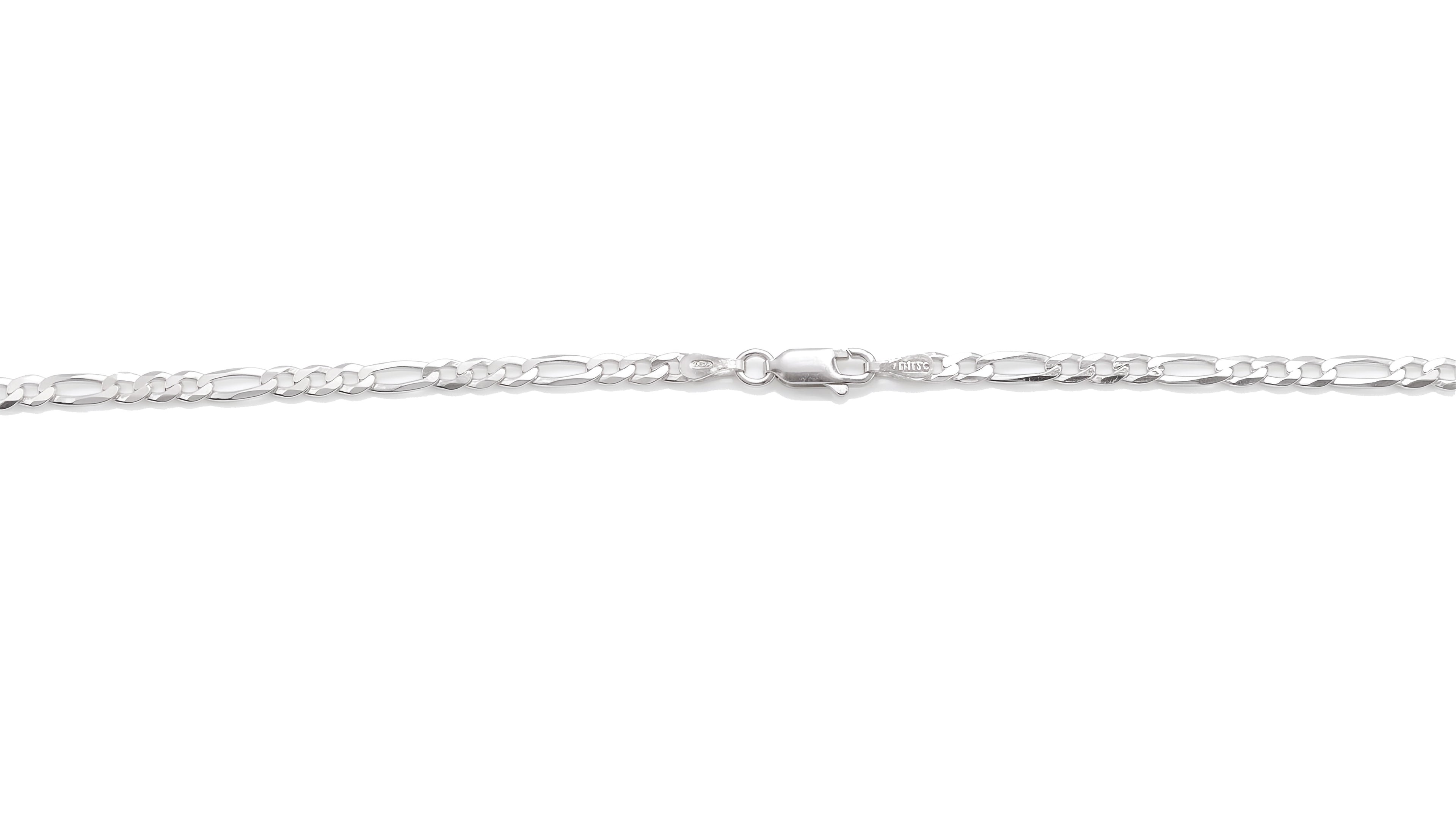Conjunto de Cadena Fígaro y Cruz con Cristo en Plata de Ley 925