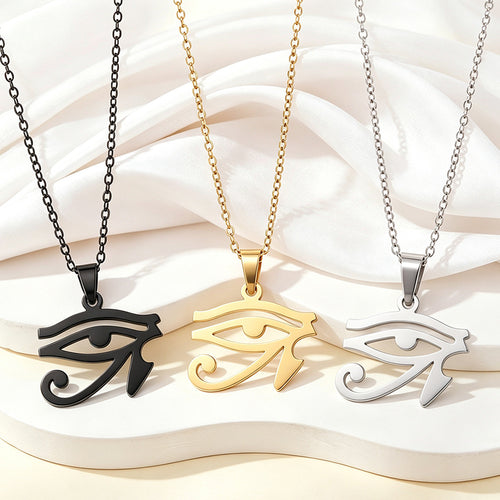Collar con Colgante Ojo de Horus de Acero Inoxidable para Mujer