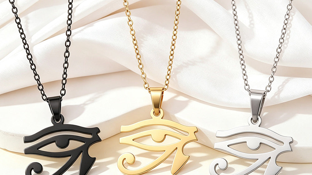 Collar con colgante Ojo de Horus de acero inoxidable para mujer