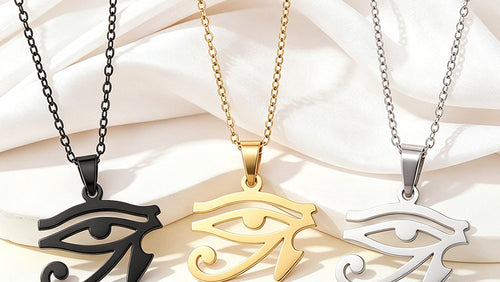Collar con colgante Ojo de Horus de acero inoxidable para mujer