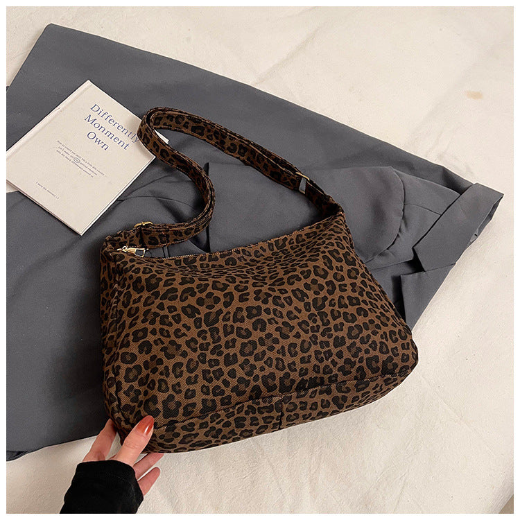 Bolso de Hombro con Estampado de Leopardo para Mujer