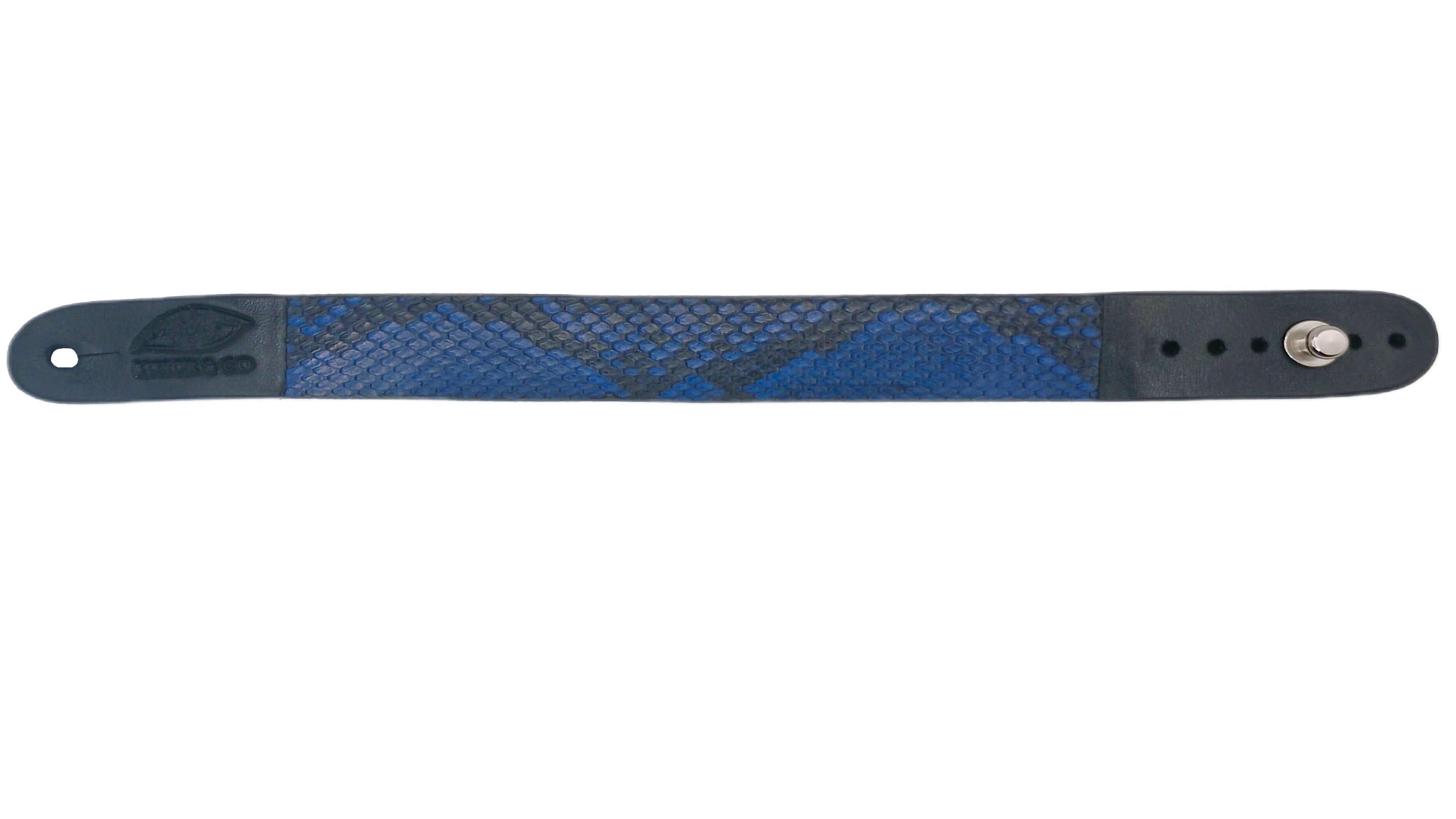Pulsera de Pitón Natural - Azul Eléctrico y Carbón (2 cm)
