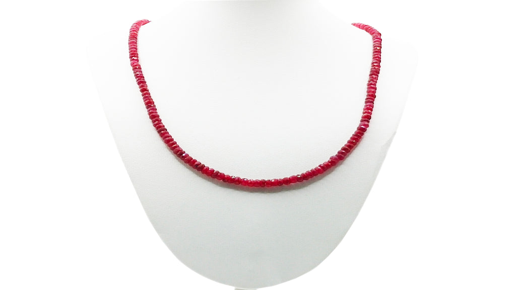 Collar de Rubí Natural Facetado (4 mm)