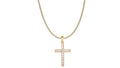 Cruz de Circonitas en Oro 18K con Cadena Barbada