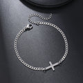 Pulsera de Acero Inoxidable Geométrica con Triángulo y Cruz – Cadena NK Estilo Hip Hop (Unisex)