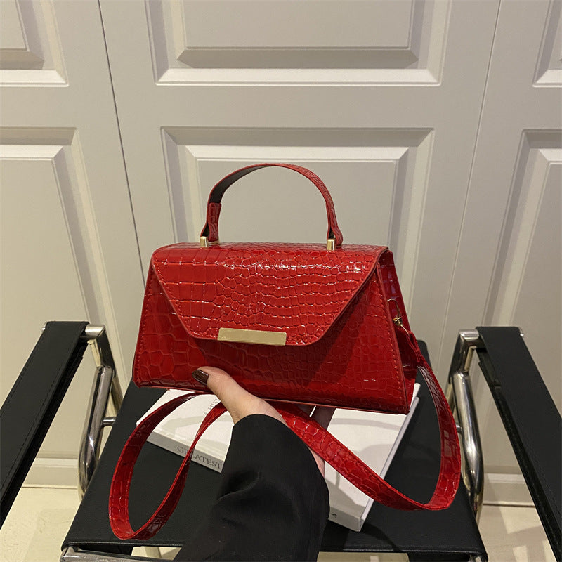 Bolso cuadrado pequeño de PU con estampado de cocodrilo