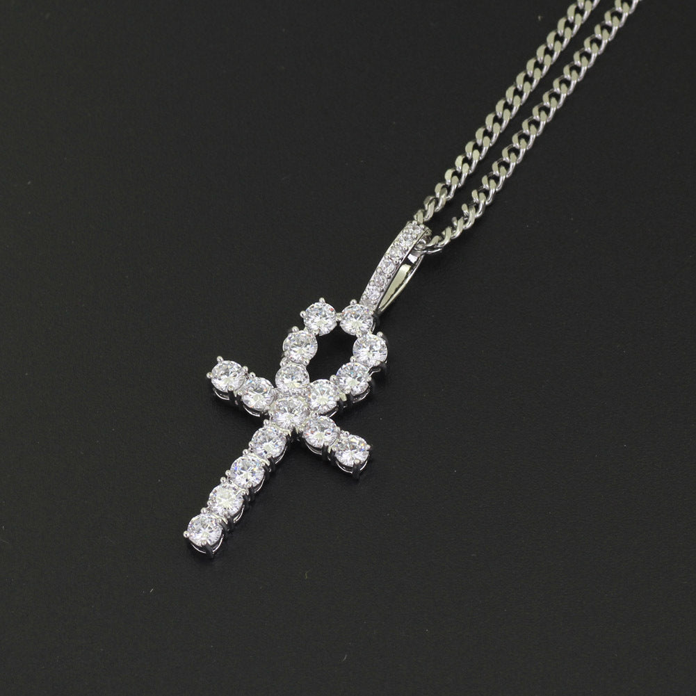 Collar con Colgante de Cruz de Circonita para Hombre