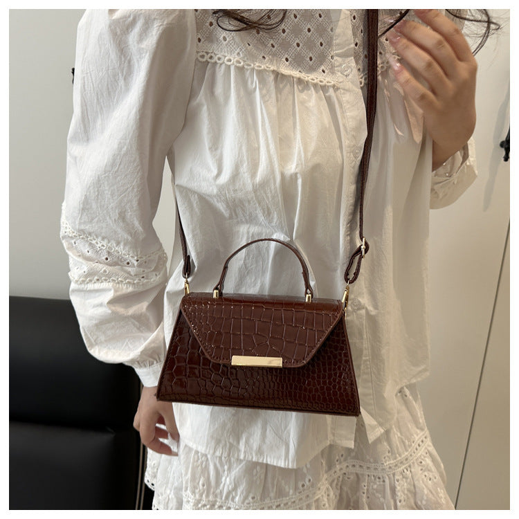 Bolso cuadrado pequeño de PU con estampado de cocodrilo