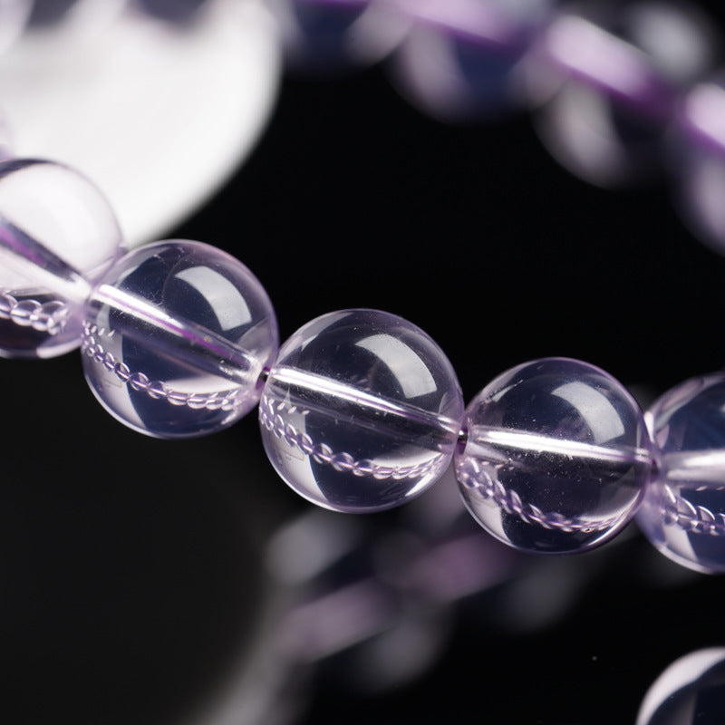 Pulsera de Cuentas de Cristal de Jade Púrpura Natural