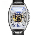Reloj mecánico automático esqueleto con calavera