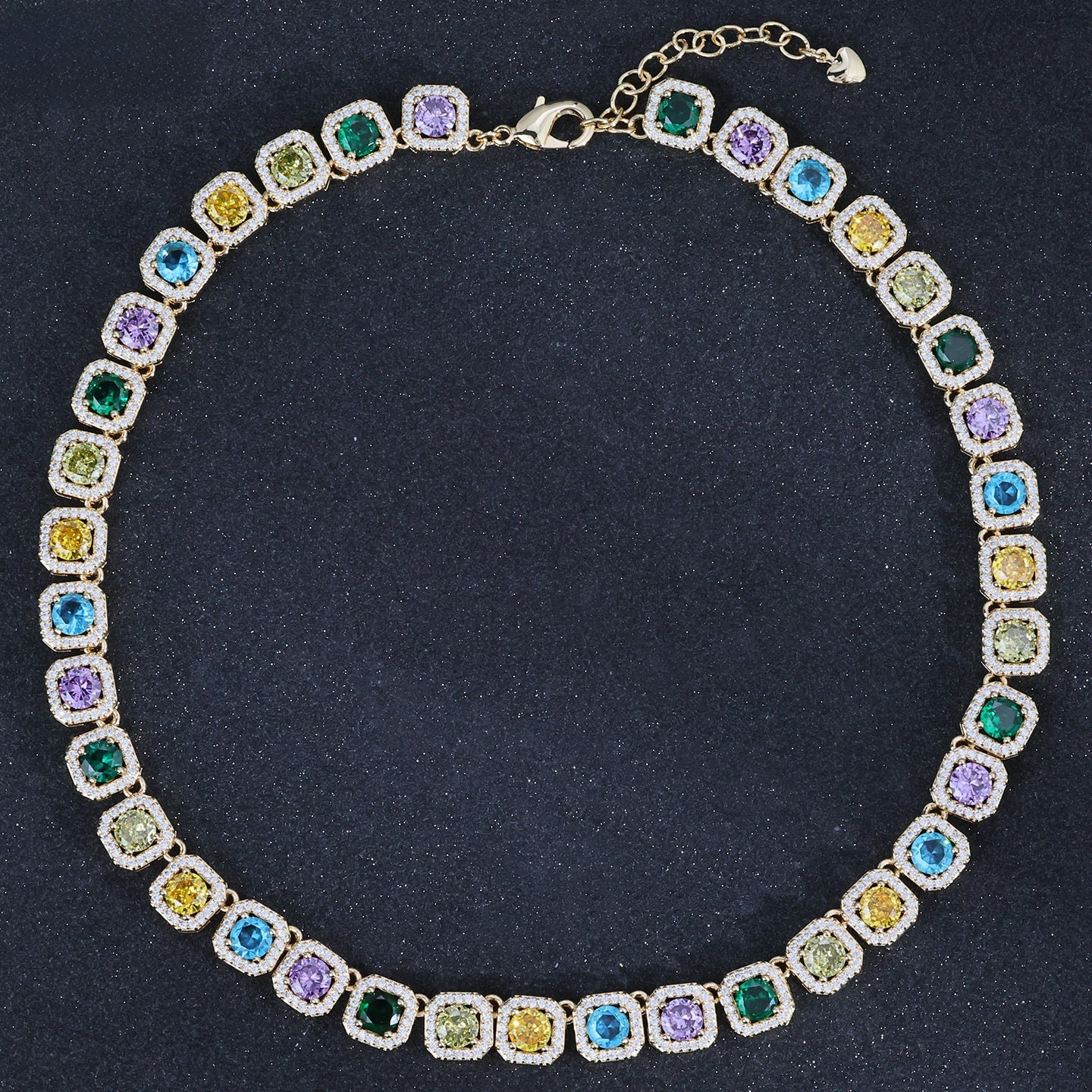 Conjunto completo de collar y pulsera hip-hop con circonita cúbica