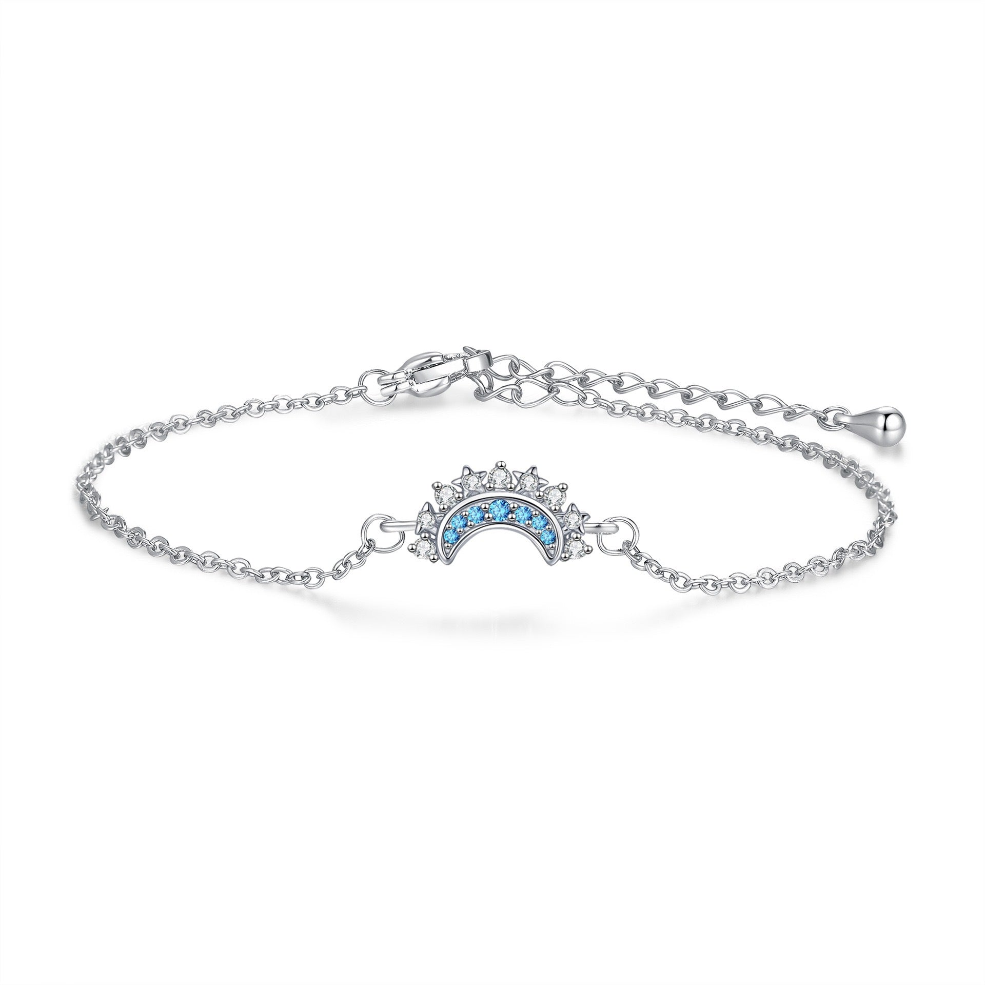 Pulsera de Sol Bicolor en Plata para Mujer, Estilo Layered