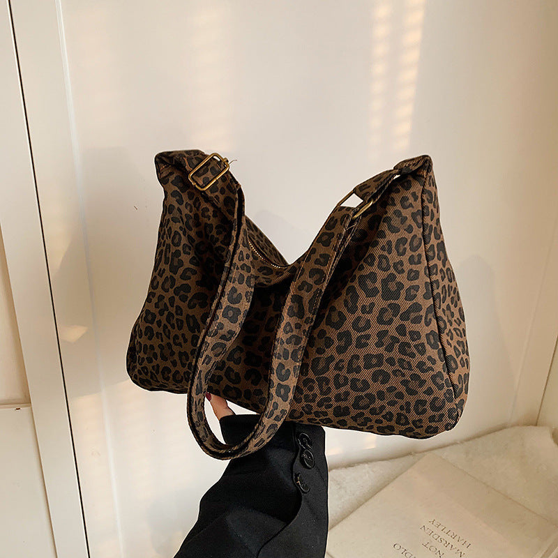 Bolso de Hombro con Estampado de Leopardo para Mujer