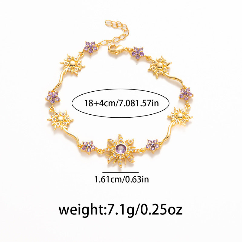 Pulsera Girasol con Circonitas para Mujer