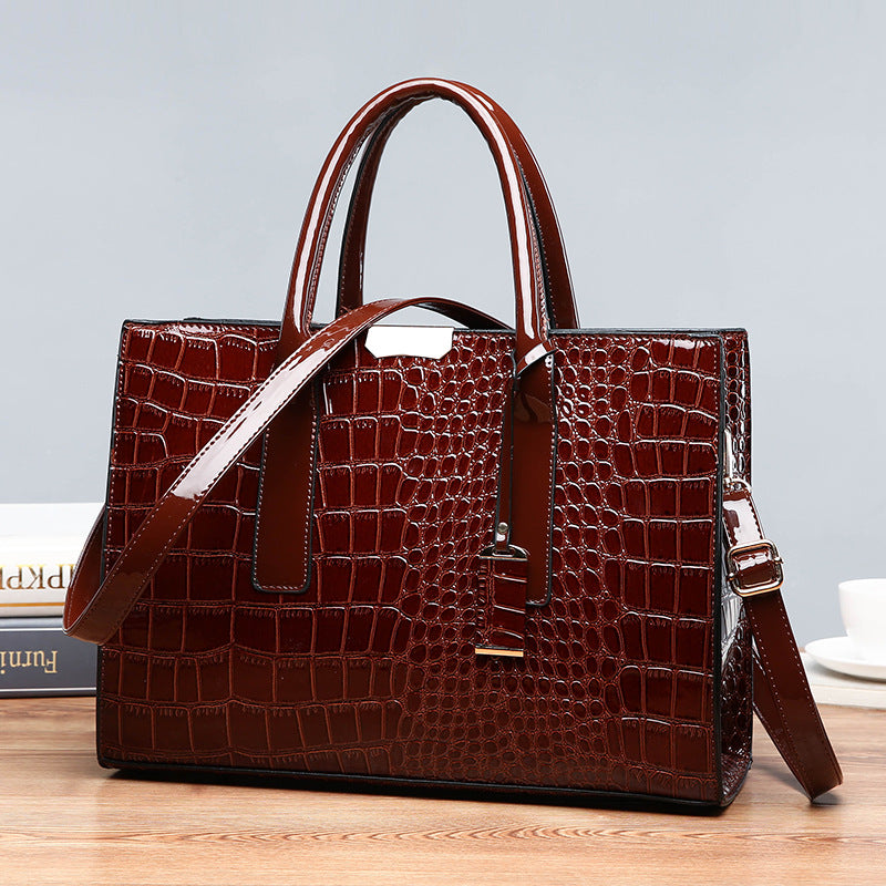 Bolso Tote de Mujer con Textura de Cocodrilo