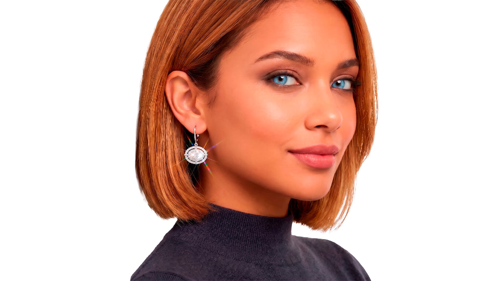 Pendientes "Glow Oval" en Plata de Ley 925 y Pavé de Circonitas
