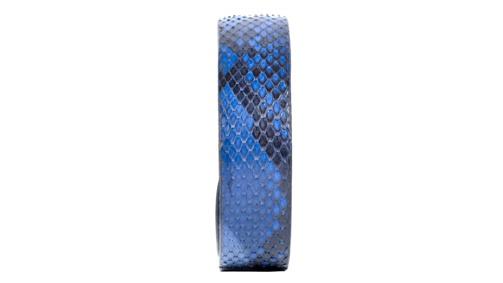 Pulsera de Pitón Natural - Azul Eléctrico y Carbón (2 cm)