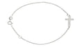 Pulsera de Cruz en Oro Blanco 18K - Elegancia Minimalista y Ajustable