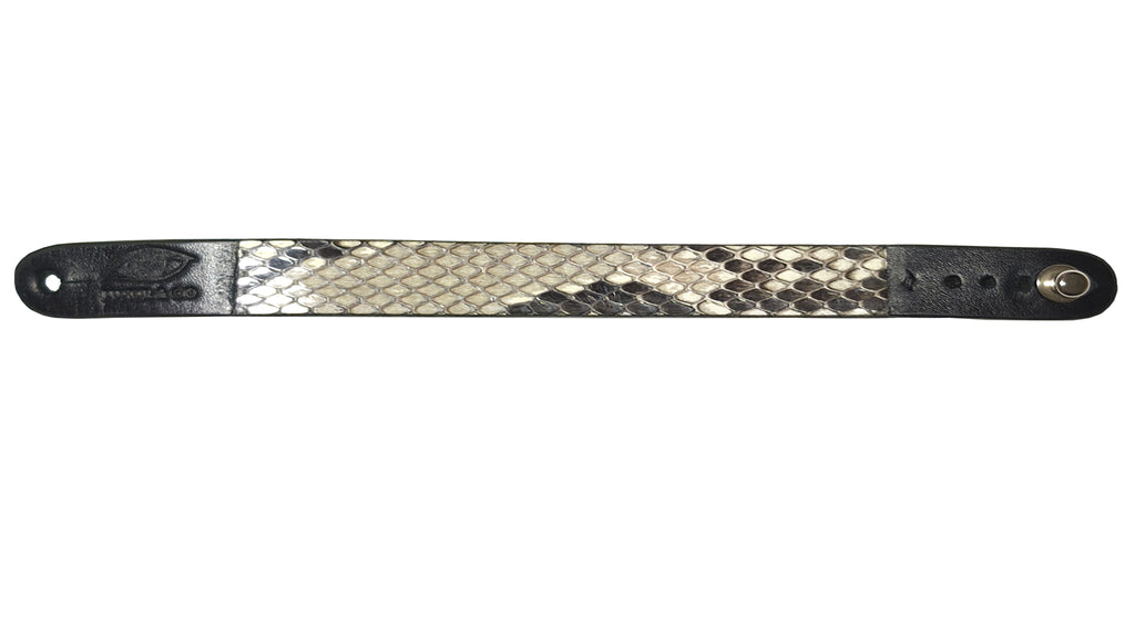 Pulsera de Pitón Natural - Blanco y Carbón (2 cm)