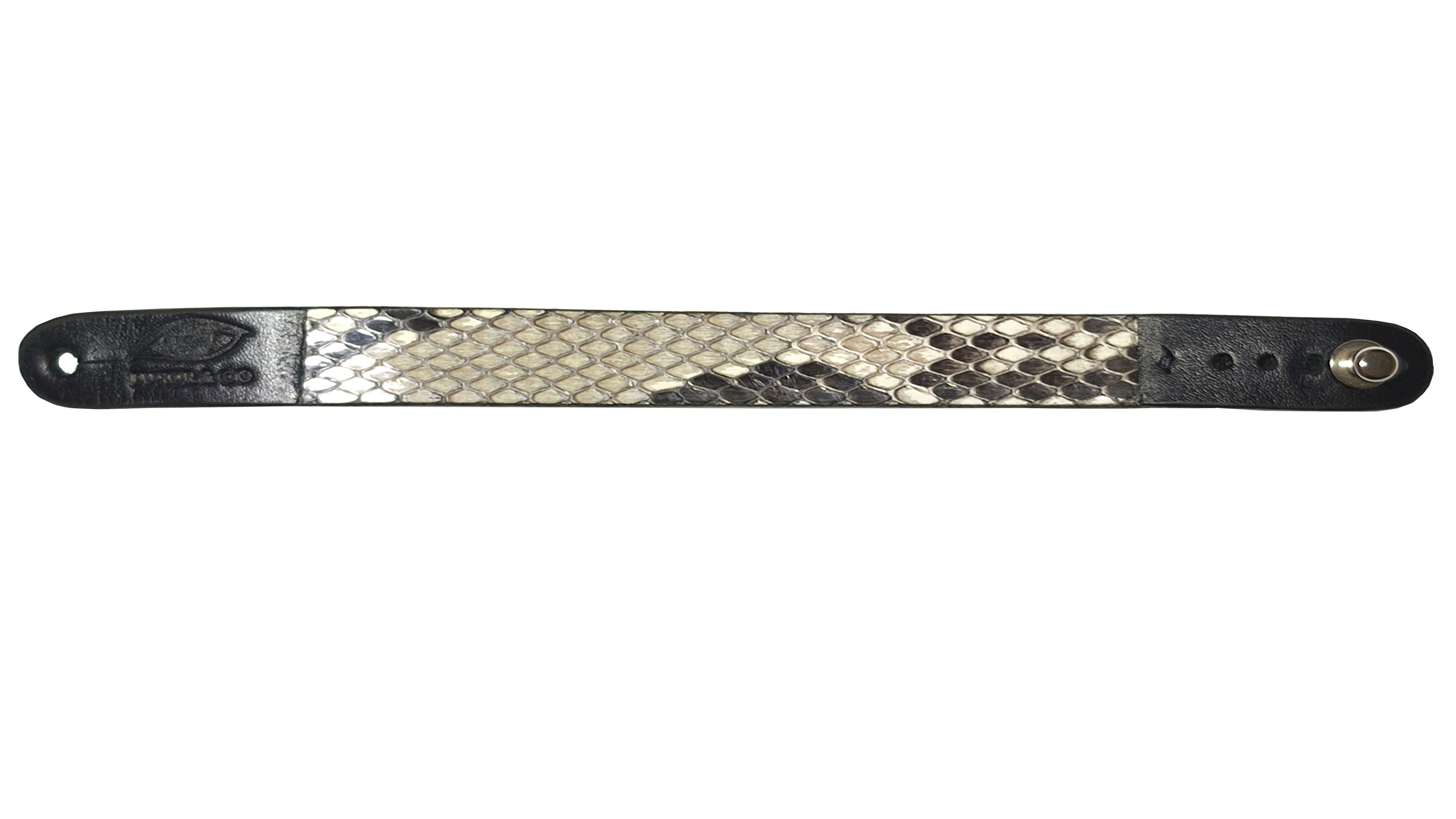Pulsera de Pitón Natural - Blanco y Carbón (2 cm)