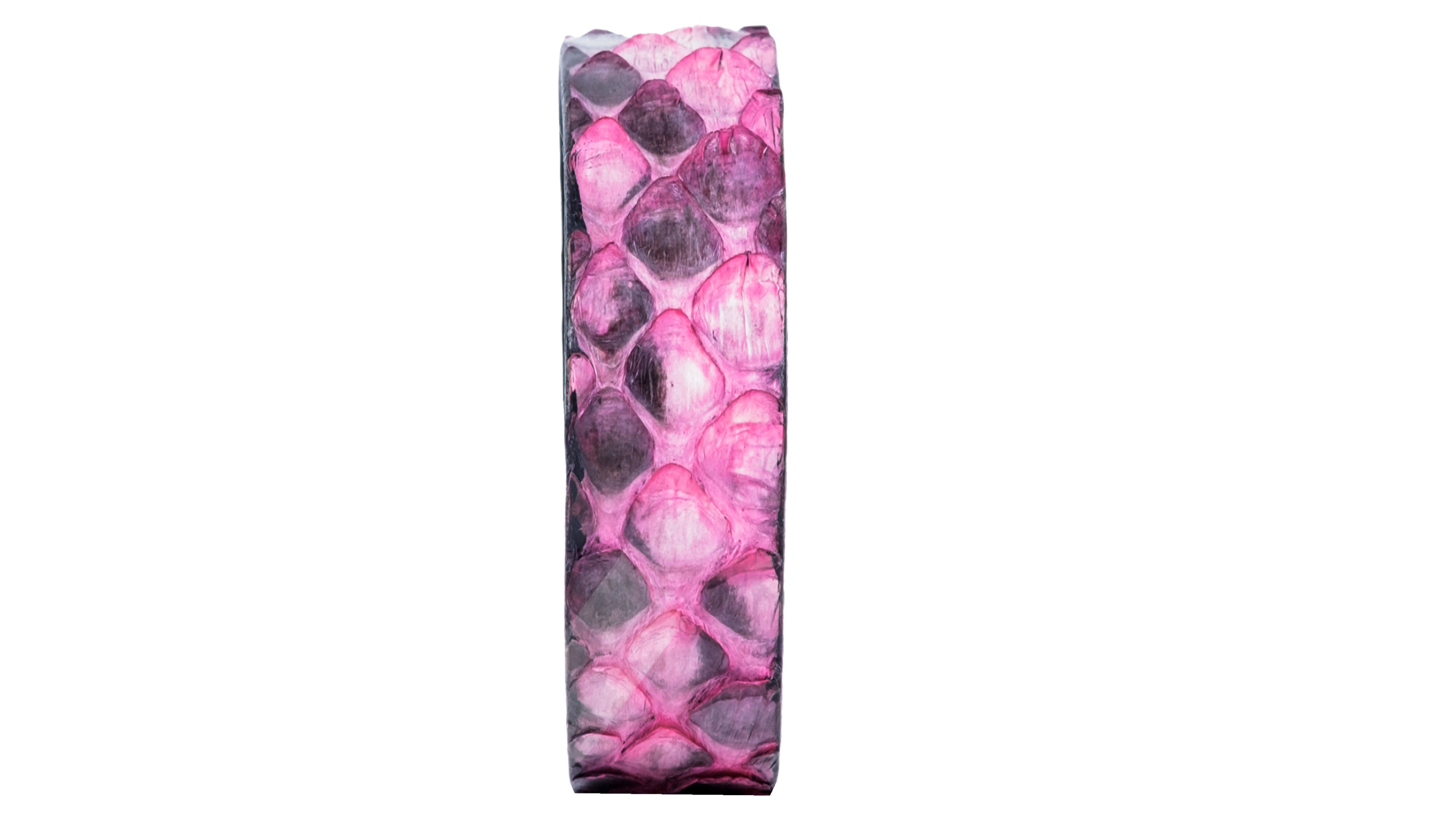 Pulsera de Pitón Natural - Rosa Fucsia y Carbón (2 cm)