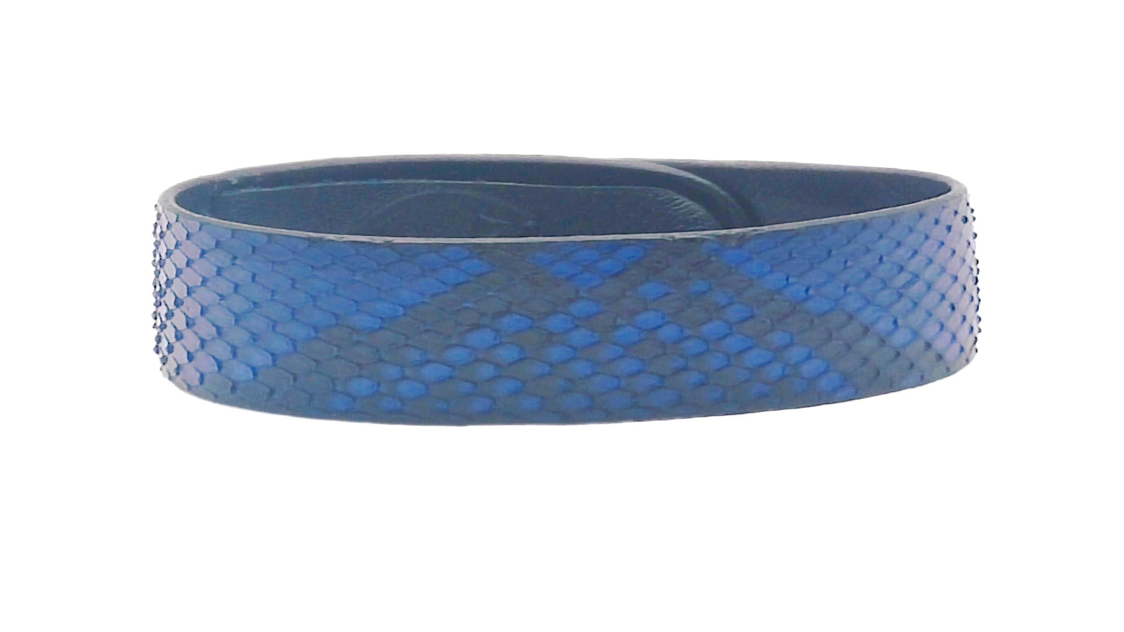 Pulsera de Pitón Natural - Azul Eléctrico y Carbón (2 cm)
