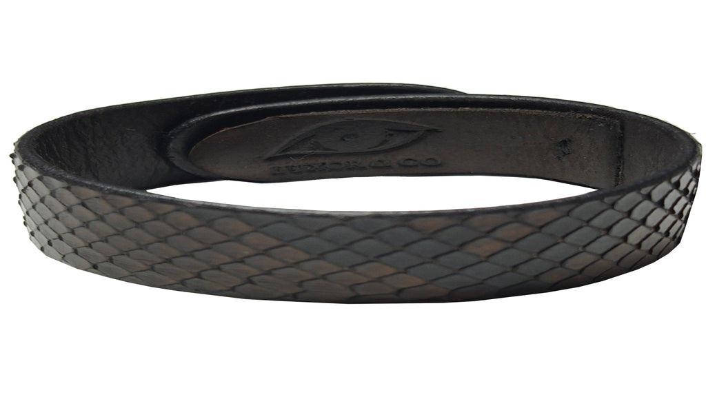 Pulsera de Pitón Natural - Marrón Chocolate Profundo (2 cm)