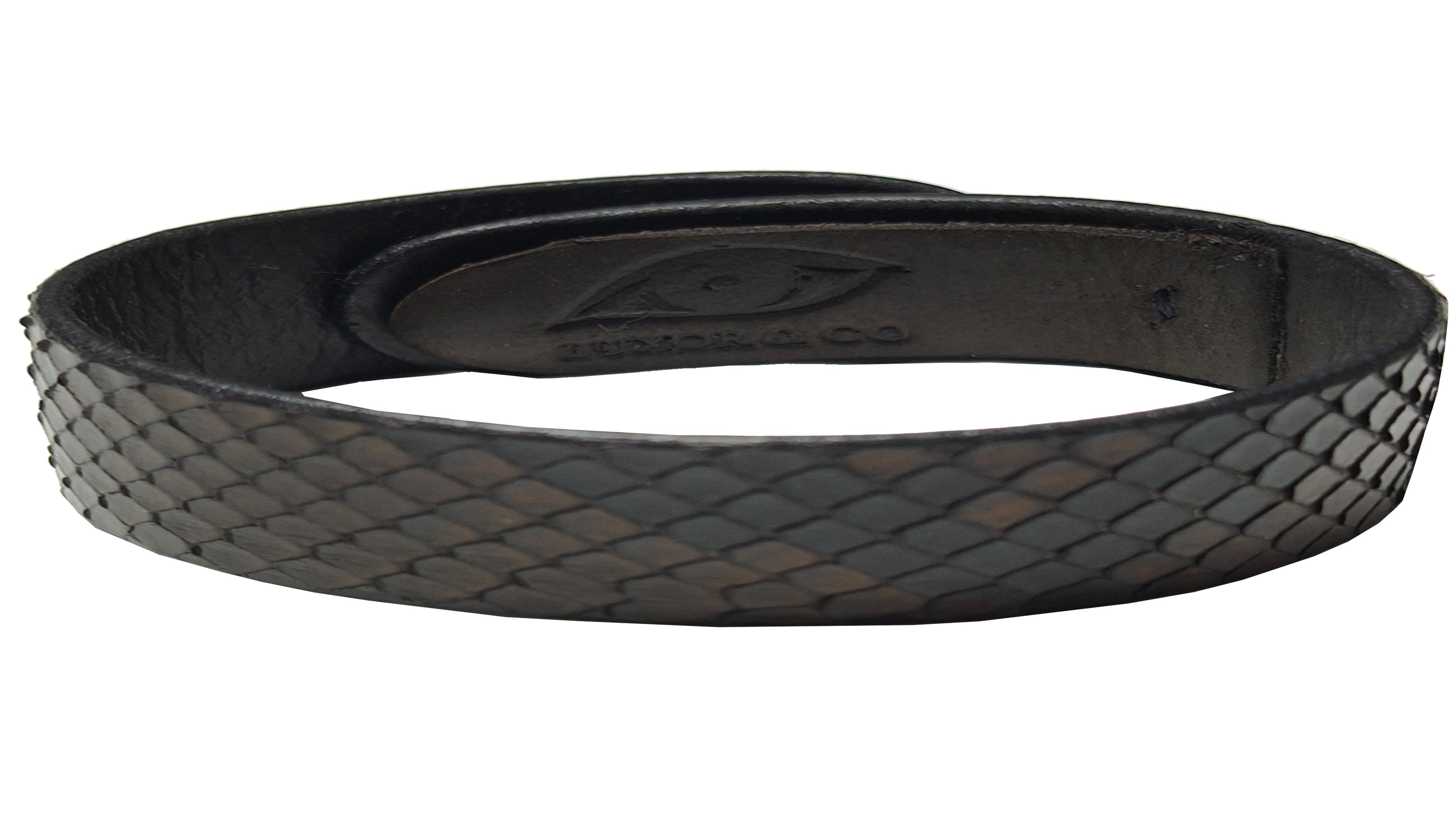 Pulsera de Pitón Natural - Marrón Chocolate Profundo (2 cm)