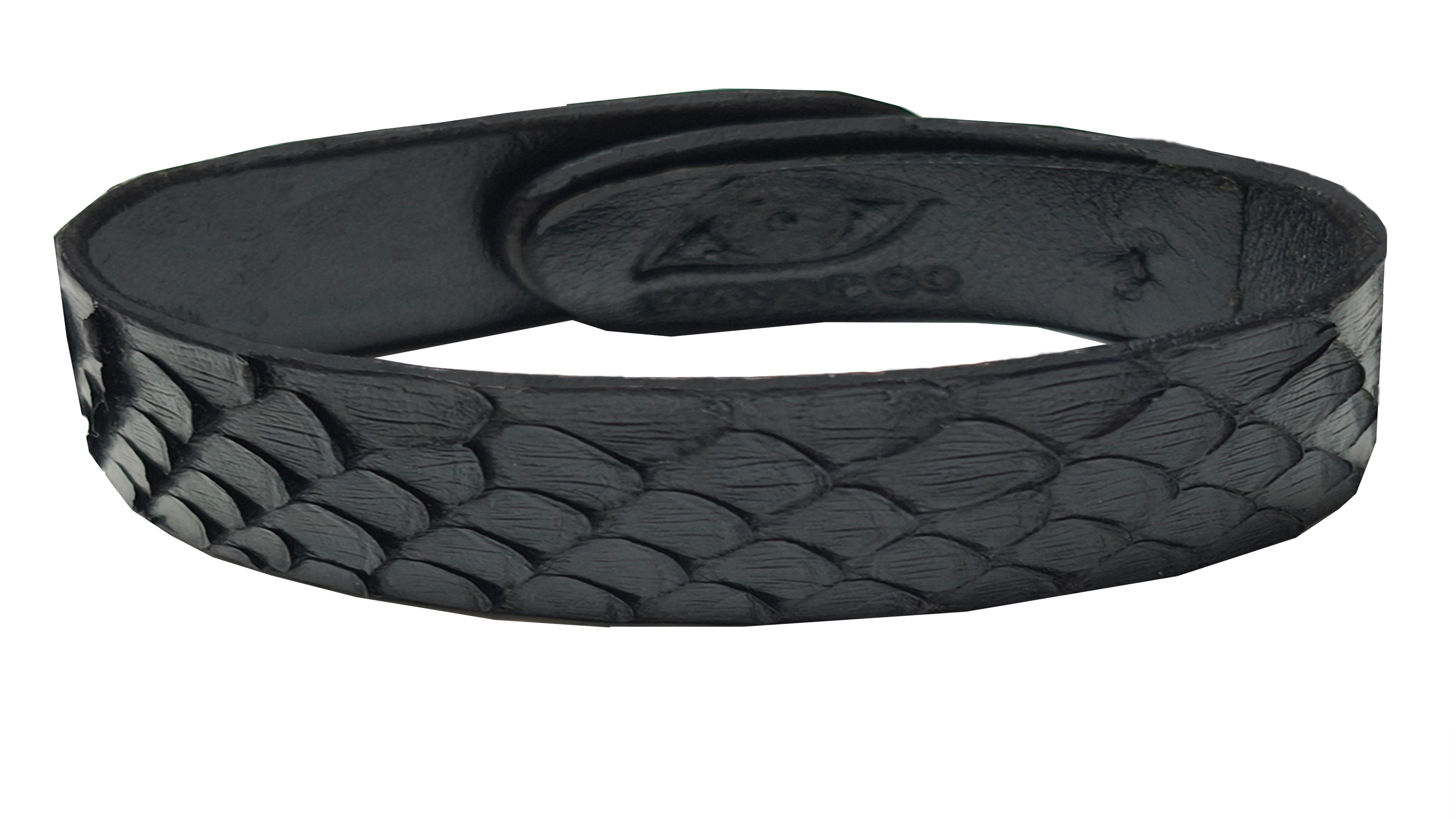 Pulsera de Pitón Natural - Negro Absoluto (2 cm)
