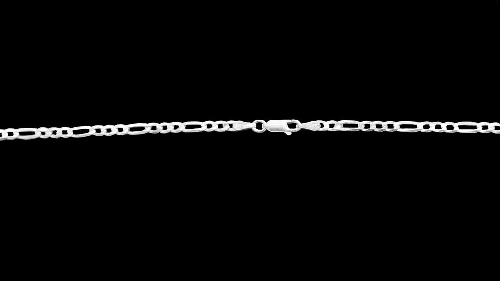 Collar de Cruz de Plata para Hombre - Cadena Figaro de Eslabones